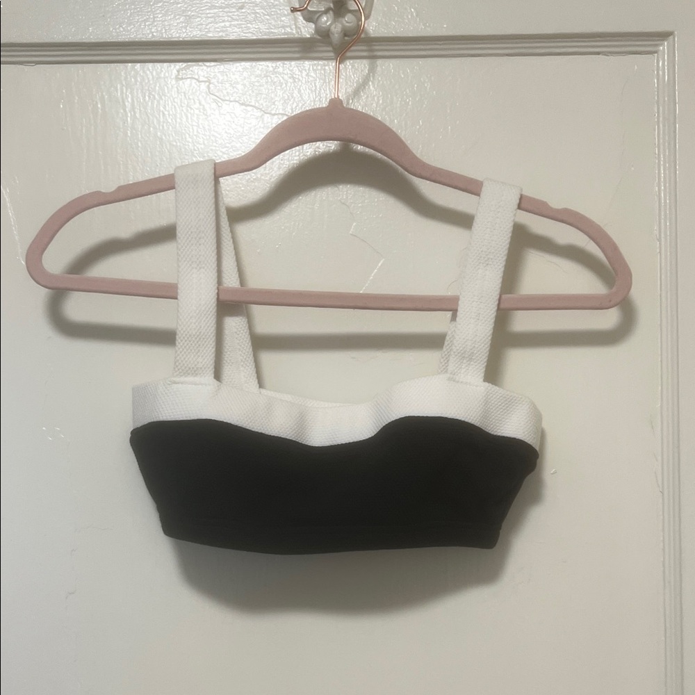 Vintage 80s Black and White Swim Bikini Top